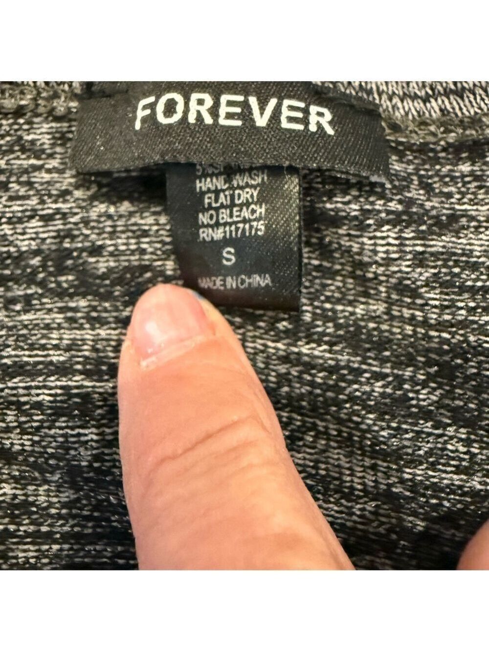 Forever 21 Wrap Dress Small Gray Knit Long Sleeve Faux Wrap Midi - Picture 2 of 7